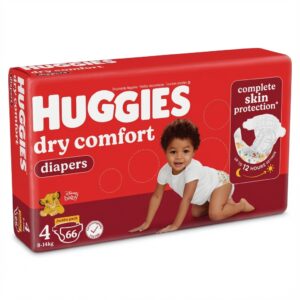 Huggies Dry Comfort Diapers Size 4 Jumbo Pack (66 Nappies, 8-14kg)