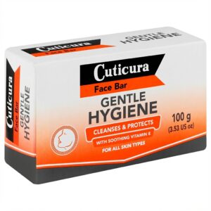 Cuticura Gentle Hygiene Face Bar with Soothing Vitamin E, 100g