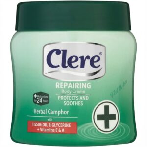 Clere Repairing Herbal Camphor Body Crème with Tissue Oil & Vitamins E & A, 300ml