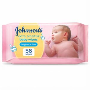 Johnson's Extra Sensitive Baby Wipes, Fragrance Free - 56 Wipes
