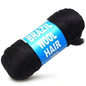 Belleza 100% Brazilian Wool Hair Fiber for Braiding & Twisting - Black