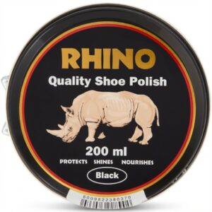 Rhino Black Quality Shoe Polish 200ml
